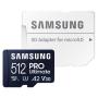 Tarjeta de Memoria Samsung Pro Ultimate 512GB microSD XC con Adaptador/ Clase 10/ 200MBs