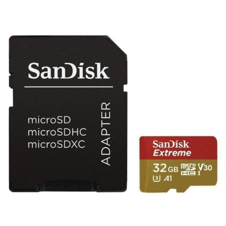 Tarjeta de Memoria SanDisk Extreme 32GB microSD HC UHS-I con Adaptador/ Clase 10/ 100MBs