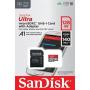 Tarjeta de Memoria SanDisk Ultra 128GB microSD XC con Adaptador/ Clase 10/ 140MBs