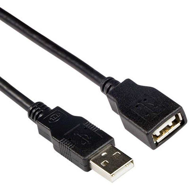 ACT USB 2.0 A Male - USB A Female Black 3.00m