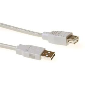 ACT USB 2.0 A Male - USB A Female Ivory 0.50m