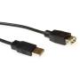 ACT USB 2.0 A Male - USB A Female Black 0.50m