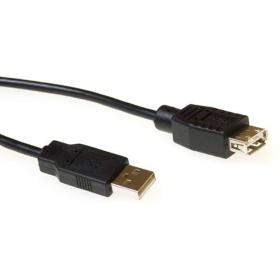 ACT USB 2.0 A Male - USB A Female Black 3.00m