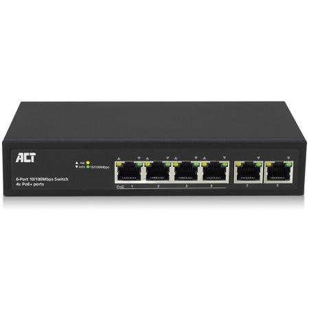 ACT 6 Port Network Switch 10/100MBPS 4X Poe+ (30W) Port