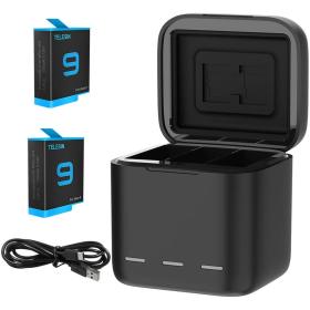 Telesin Triple Battery Charger Box +2X Battery GoPro 9/10/11/12