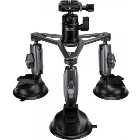 Telesin 3-ARM Suction Mount For Gopro + Camera 3 Suction Cups