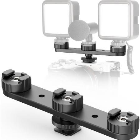 Ulanzi PT-23 Triple Cold Shoe Bracket For Tripod Of Camera