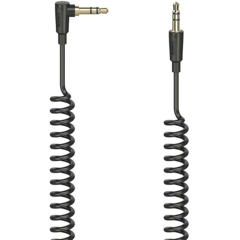 Hama Audio Cable Flexi-Slim Spiral 3.5mm Jack ST90 Plug 1.5m