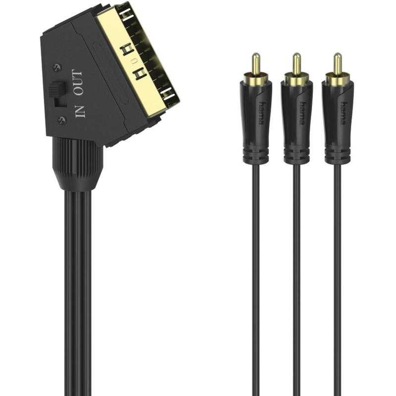 Hama Scart-Plug - 3 Cinch-Plugs (Video/Stereo) 1.5m
