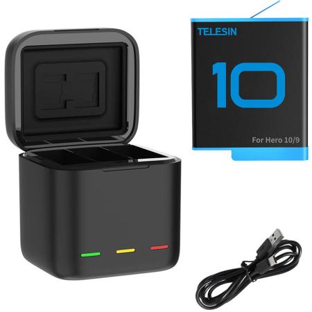 Telesin Triple Battery Charger Box + 1 Battery GoPro 9/10/11/12