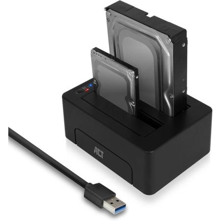 ACT 2.5&amp;quot; &amp;amp; 3.5&amp;quot; SATA Dual HDD Docking Station USB 3.2 GEN1