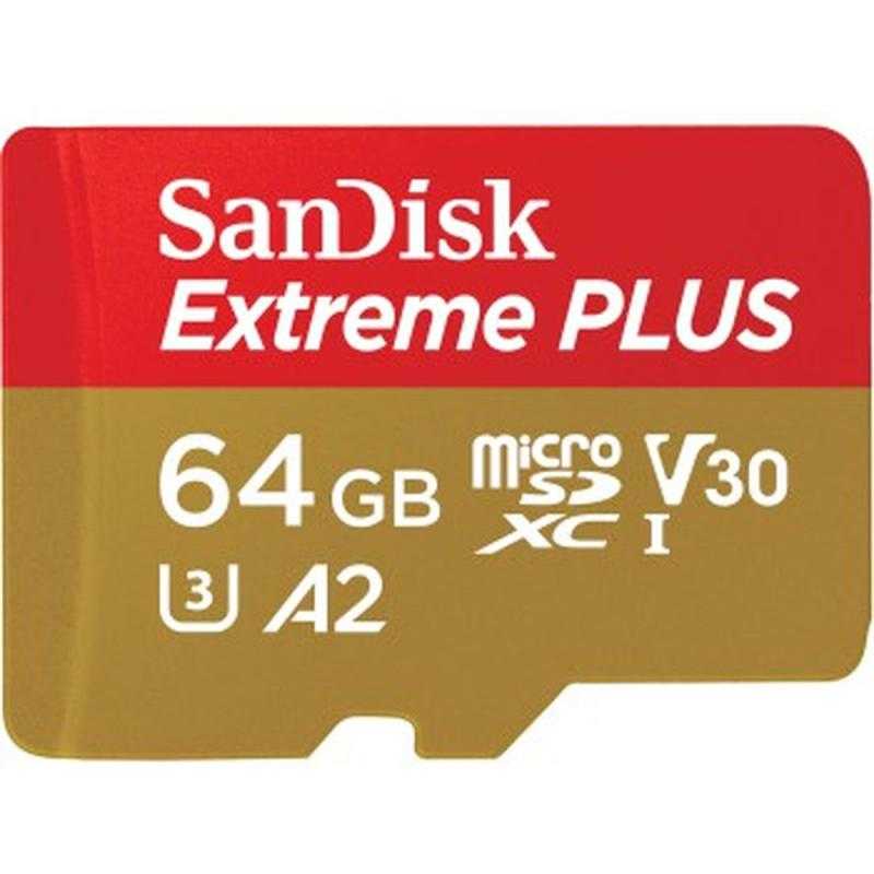 SanDisk Extreme Plus MicroSDXC 64GB+SD Adapter A