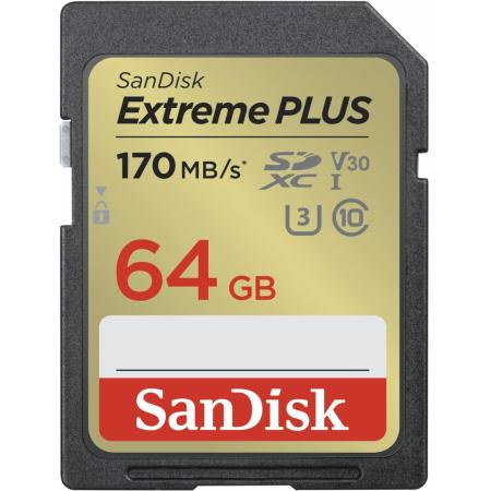 SanDisk Extreme Plus 64GB SDHC Memory Card 80MB