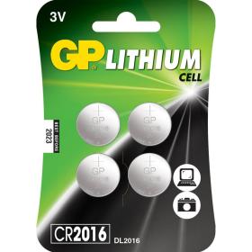 GP Lithium Knoopcel CR2016 Multi-Blisters Van 4 Knopen