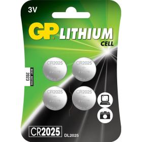 GP Lithium Knoopcel CR2025 Multi-Blisters Van 4 Knopen