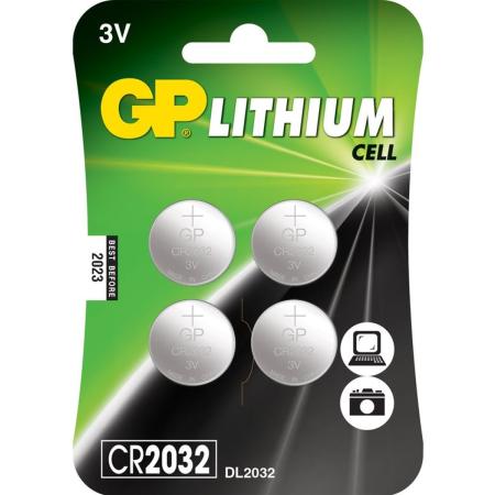 GP Lithium Knoopcel CR2032 Multi-Blister Van 4 Knopen