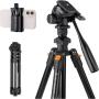 K&amp;F Concept Tripod 162cm w/ Videohead And Phone Holder