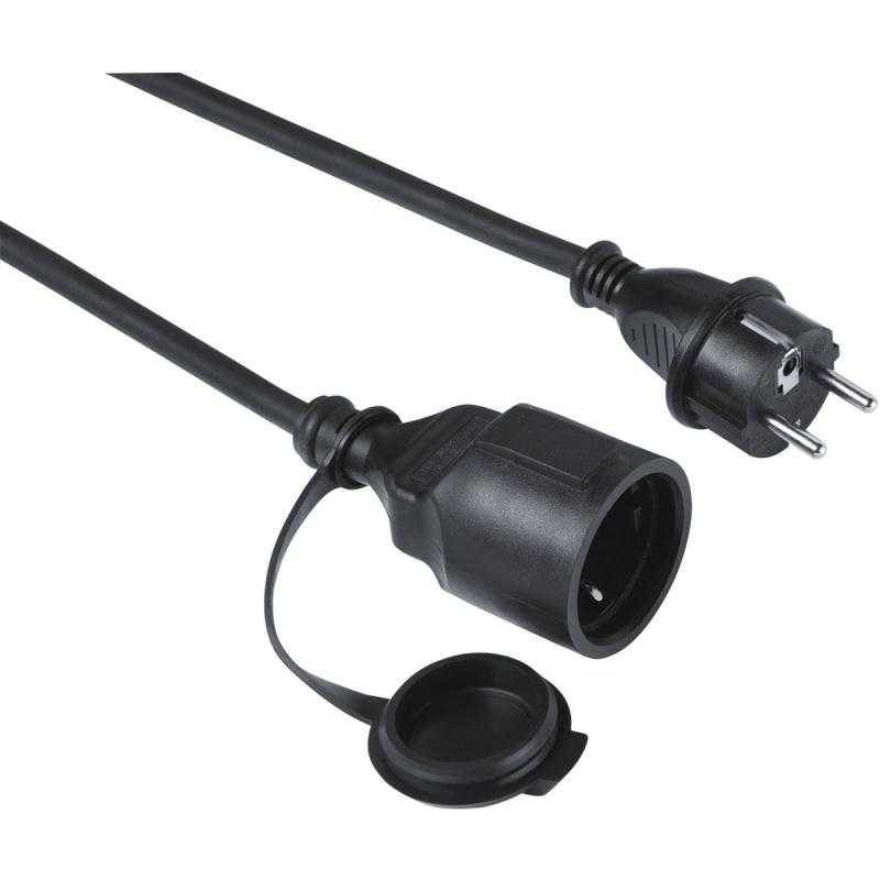 Hama Extension Cable Outdoor IP44 For Outside Beschermdeksel 10 M Black