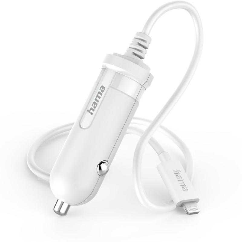 Hama Auto-Charger w/ Cable Lightning 5 W White