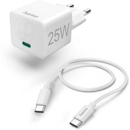 Hama Mini-Charger Set USB-C 25 Watt PD White