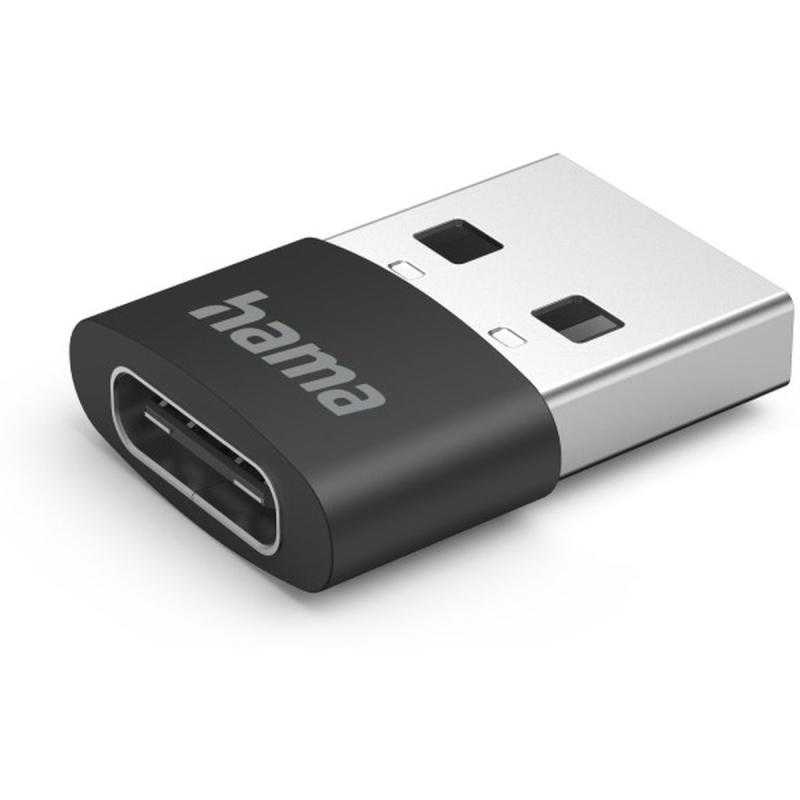 Hama Adaptor USB-A-Plug To USB-C-Jack 3 Pieces Black