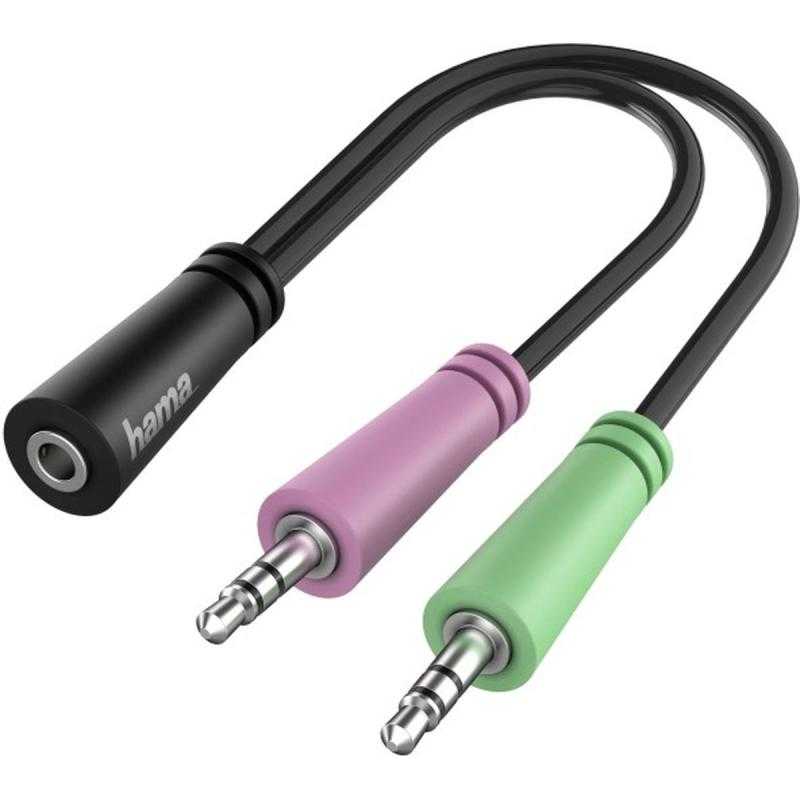 Hama Audio Adapter 2X 3.5mm Jack Female - 3 Pole 3.5mm Jack Headset