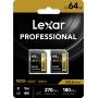 Lexar SD Pro Gold Series UHS-II 1800X 64GB V60 - 2pack