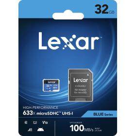 Lexar MicroSD Blue Series UHS-I 633X 32GB V10