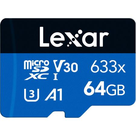 Lexar MicroSD Blue Series UHS-I 633X 64GB V10