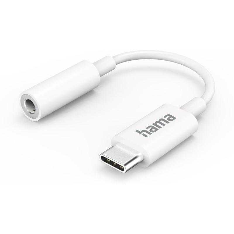 Hama Aux-Adapter USB-C U 3.5-mm-Jack-Connection White