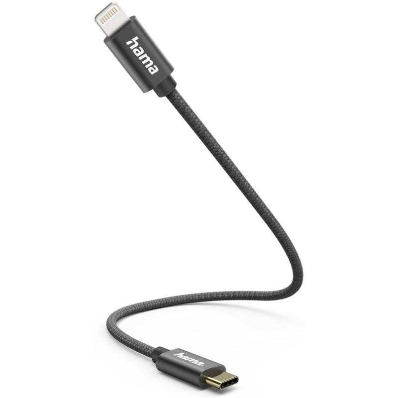 Hama Laad/Synchrokabel.usb-C - Lightning 0.2m Black