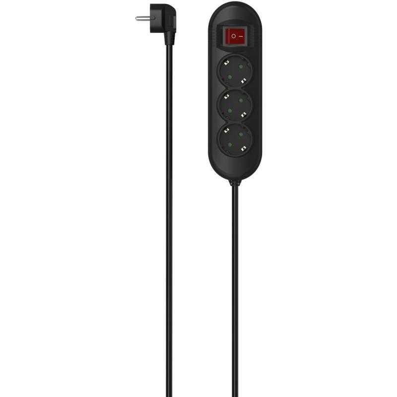 Hama Power Strip 3-FOLD Switch Opt Schakelaarpositie 1.4 M Black