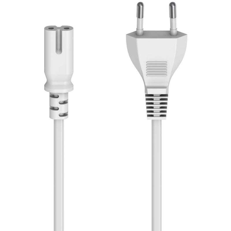 Hama Power Cord w/ Euro Plug 2-PINS Plug Double Groef/C7 5 M White