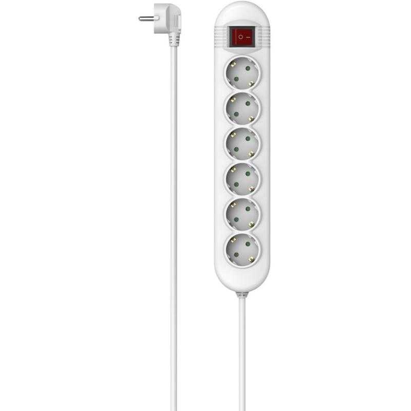 Hama Power Strip 6-FOLD Switch Opt Schakelaarpositie 1.4 M White