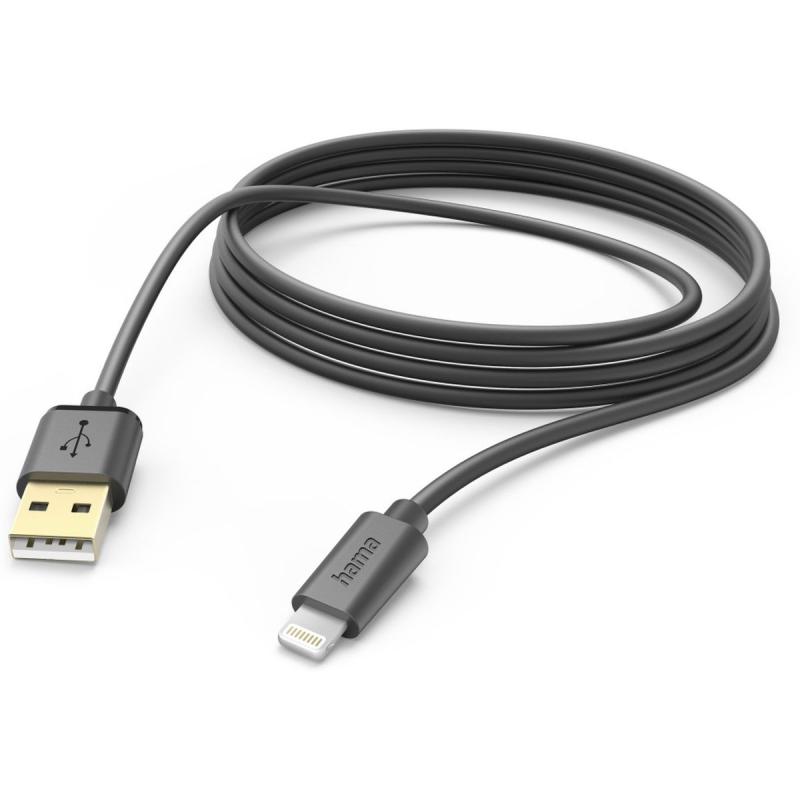 Hama USB-Cable USB-A To Lightning 3 M Black