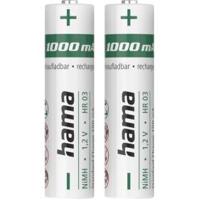 Hama NiMH-Accu&amp;#039;s AAA Micro 1000 mAh 1.2 V 2 Pieces