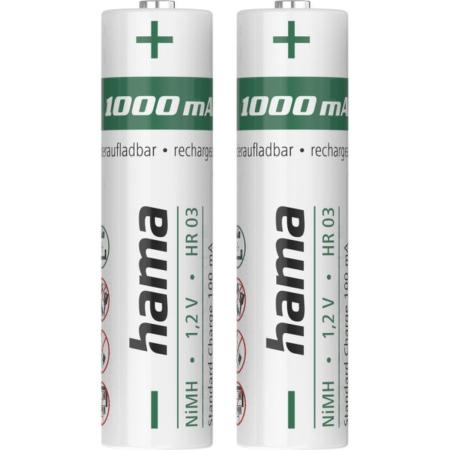 Hama NiMH-Accu&amp;#039;s AAA Micro 1000 mAh 1.2 V 2 Pieces