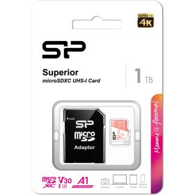 Silicon Power MicroSDXC Card Superior Pro Class 10 UHS-1 U3 V30 1TB Colorful