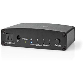 Nedis Digital Audio-Switch 4-WEGS Input: DC Power/4X TosLink Output