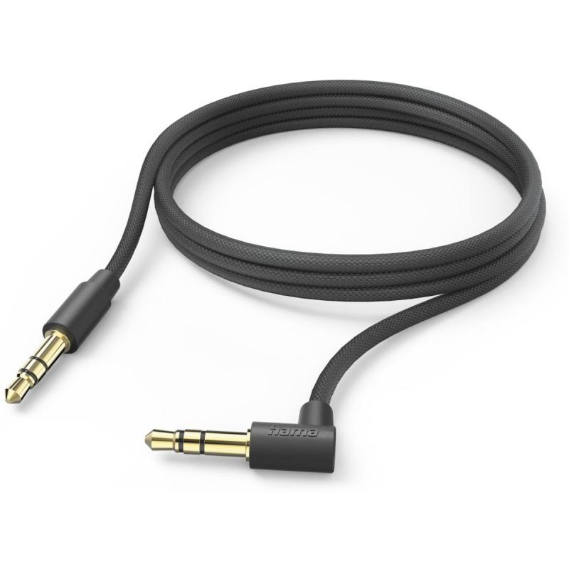 Hama Aux-Cable 3.5-mm Jack U 3.5-mm Jack 90 Haakse Plug 2.0 M Black