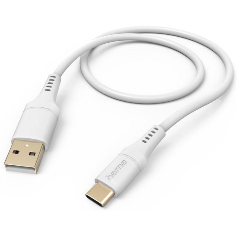 Hama USB-Silikonenkabel USB-A To USB-C 1.5 M White