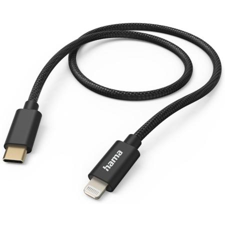 Hama Fabric USB-C - Lightning 1.5m Black