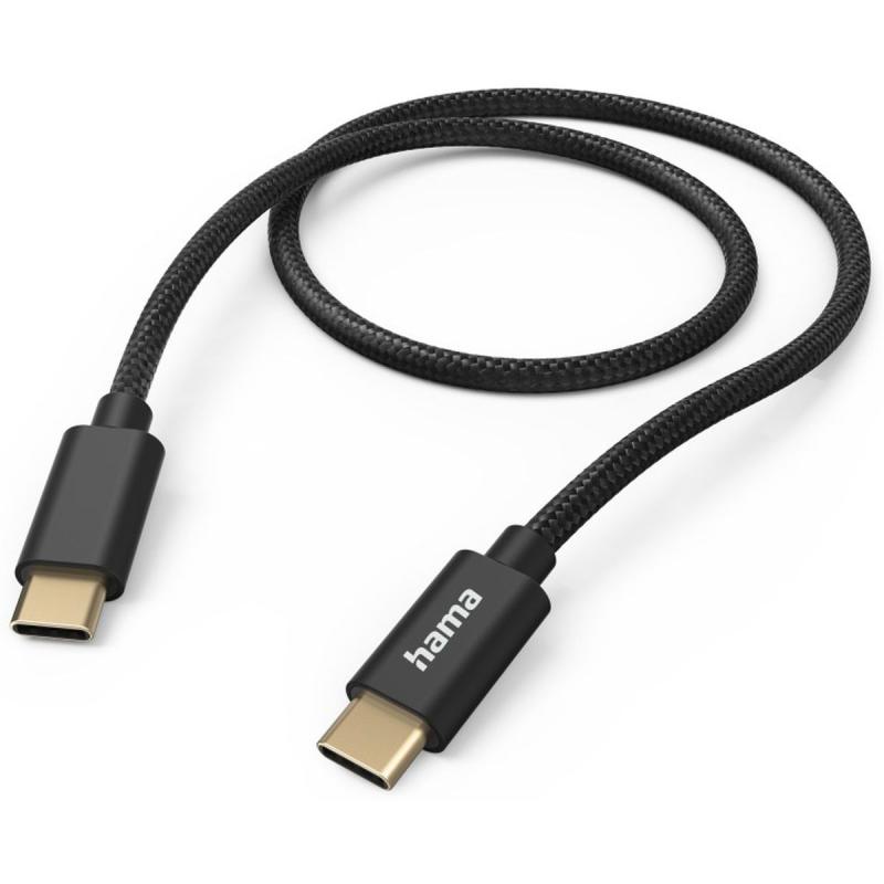 Hama Fabric USB-C - USB-C 1.5m Black