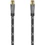 Hama Antenna Cable Coax-Plug - Coax-Coupling Metal Gold Plated 5.0 M 120 DB