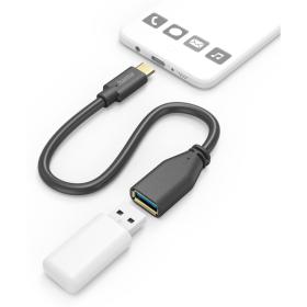 Hama USB-C-Kabeladaptor OTG USB-C-Plug - USB-A-Socket 15 cm Black