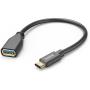 Hama USB-C-Kabeladaptor OTG USB-C-Plug - USB-A-Socket 15 cm Black