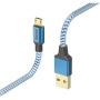 Hama USB-Cable Reflectief USB-A To Micro-USB 1.5 M Blue