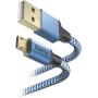 Hama USB-Cable Reflectief USB-A To Micro-USB 1.5 M Blue