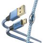 Hama USB-Cable Reflectief USB-A To Micro-USB 1.5 M Blue