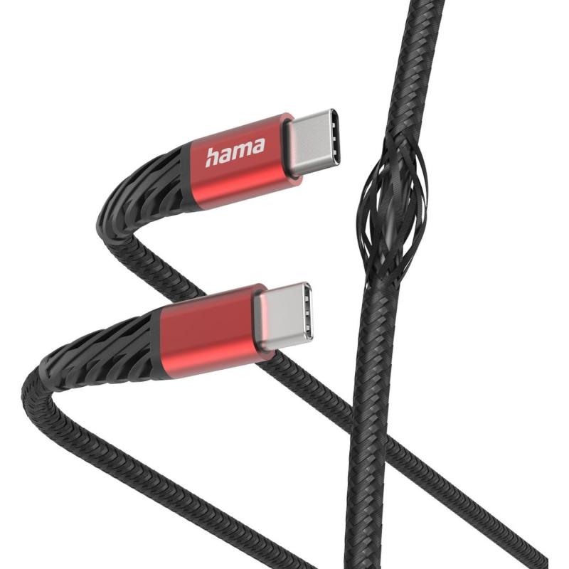 Hama Oplaad-/gegevenskabel Extreme USB-C - USB-C 1.5 M Black/Red